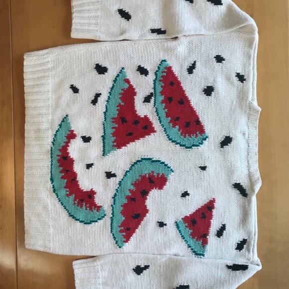 Vintage Collectible Stewart Ross Hand-Knit Watermelon Sweater - Picture 2 of 7